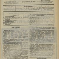 1381 - Page 1385 - Sommaire / Nouvelles. Hôpitaux de province / Guerre / La reconstruction de l’Hôpital Beaujon / Chemins de fer de Paris-Lyon-Méditerranée / Renseignements