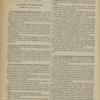 1398 - Page 1402 - Le traitement de la tuberculose du larynx par l’héliothérapie ; par MM. le Docteur Léon Philip..., et M. Archimbaud... / Sociétés savantes. Académie de médecine. (Séance du 28 juillet 1914). Les échanges organiques chez les cancéreux. M. Robin / Le rôle de la cohabitation dans la contagion de la tuberculose pulmonaire. M. Letulle, sur un travail de M. Chaussé / Des indications et des résultats de l'opération césarienne. M. G. Lepage / Sur le « titrage physiologique » de quelques médicaments du groupe des tonicardiaques. M. Richaud / De l'envahissement des voies lymphatiques par les parasites des leishmanioses cutanées. MM. Jeanselme et Langeron