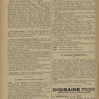 0218 - Page 210 - Informations. Ministère de l'hygiène / Marine / Distinctions honorifiques / Prix Sarabia Pardo / Pour le sanatorium des étudiants / Nécrologie / Calendrier des prochains Congrès / Le Docteur Maréchal [Nécrologie]. [A. Brochin]