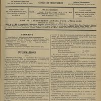 1225 - Page 1217 - Sommaire / Informations. Hôpitaux de Paris. Prix Fillioux / Conditions du concours / Facultés de médecine. Concours pour l'attribution de bourses aux candidats au doctorat en médecine / Conditions d'admission à concourir et nature des épreuves