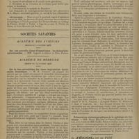 1370 - Page 1362 - Informations. Société internationale de chirurgie / Nécrologie / Sociétés savantes. Académie des sciences. (Séance du 11 octobre 1926) / Académie de médecine. (Séance du 19 octobre 1926). Sur la fuso-spirochétose des voies respiratoires. Localisation bronchique. M. H. Vincent / Présentation cinématographique de la radiologie du duodénum. MM. Henri Béclère et Pierre Porcher, avec l'aide de MM. Gaiffe, Pilon et Gallot
