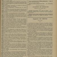 1411 - Page 1403 - XXXVe Congrès de l'association française de chirurgie. (Paris, 4-9 octobre 1926). Troisième question. Traitement des arthrites gonococciques en évolution. Résumé du rapport de M. Michel... (A suivre) / Sociétés savantes. Académie des sciences. (Séance du 18 octobre 1926) / Académie de médecine. (Séance du 26 octobre 1926) / Auguste Le Dentu (1841-1926). [Nécrologie]. [Georges Labey]