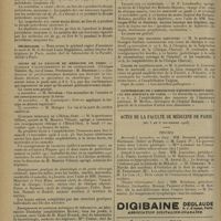 1418 - Page 1410 - Informations. Statistique municipale / Nécrologie / Cours de la Faculté de médecine de Paris. Clinique d'accouchement et de gynécologie / Clinique médicale de l'Hôtel-Dieu / Cours de pathologie chirurgicale / Leçons sur la diphtérie / Clinique des maladies nerveuses / Chaire de Bactériologie / Conférences de l'association d'enseignement médical des hôpitaux de Paris / Actes de la Faculté de médecine de Paris. (Du 3 au 6 novembre 1926). Thèses
