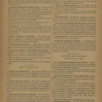 0016 - Page 8 - Sociétés savantes. Société de chirurgie. (Séance du 28 novembre 1928). Diverticule de l'oesophage. M. Leclerc... [rapport de M. Grégoire] / Récidive de grossesse tubaire. M. Grégoire, une observation de M. Weiss... / Occlusion intestinale par calcul biliaire. MM. Lamare et Larget... [rapport de M. Robineau] / Cordotomies. M. Leclerc... [rapport de M. Robineau] / Syncope cardiaque et adrénaline. M. Dujarier, une observation de MM. Paoli et Imbert... / Dilatation aiguë de l'estomac. MM. Lamare et Larget... / Fermeture des fistules et anus coliques chirurgicaux. M. Pierre Duval / (Séance du 5 décembre 1927). A propos des hématocolpos. M. Cadenat / A propos des anus coliques. M. Cadenat / A propos des fractures du calcanéum. M. Lenormant / Fractures des apophyses transverses lombaires. M. Wiart, sur un travail de M. Grimault... / Infection puerpérale. M. Proust, sur un travail de MM. Ferrari, Houel et Jahier... / Néoplasmes de l'utérus. M. Grimault... [rapport de M. Proust] / Torsion du cordon spermatique. Une observation de M. Princeteau... / Plaie du pancréas. M. Mocquot, une observation de MM. Armenjat et Arvizet / L'importance du groupe de Sorgius dans les cancers du sein. M. Fiolle... / Drainage de la pleurésie purulente. M. Grégoire / Société de biologie. (Séance du 8 décembre 1928). Sur le mécanisme de l'infection charbonneuse. M. Boquet / Nouvelles recherches sur l'action vagotonisante de l'insuline. Mlle Fuchs, MM. L. Garrelon, D. Santenoise et M. Vidacovitch / Inhibition et extinction de l'exanthème scarlatineux par la toxine streptococcique. M. Chr. Zoeller, à l'occasion d'une communication récente de MM. Bardach et Grossemann
