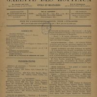 0025 - Page 17 - Sommaire / Informations. Hôpitaux de Province. Toulouse / Facultés de médecine. Bordeaux / Lyon / Montpellier / Facultés de pharmacie. Montpellier / Nancy / Écoles de médecine. Reims / Conseil supérieur d'hygiène publique de France / Légion d'honneur. Grande chancellerie / Guerre