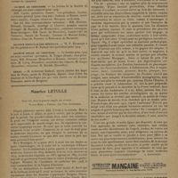0046 - Page 38 - Informations. Écoles de médecine. Rennes / Société de chirurgie / Société médicale des hôpitaux / Société Belge de chirurgie / Sénat / Maurice Letulle. [Nécrologie]
