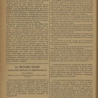 0086 - Page 78 - Un cas d'uretère double ayant, par néphrite douloureuse, simulé une affection hépatique ; par M. F. Ody / La circulaire Chaumié. Aliénation mentale et responsabilité ; par R. Benon