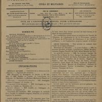 0119 - Page 109 - Sommaire / Informations. Hôpitaux de Paris. Concours de la médaille d'or / Asiles publics d'aliénés / Légion d'honneur. Ministère de l'hygiène / Les assurances sociales / Avis de concours