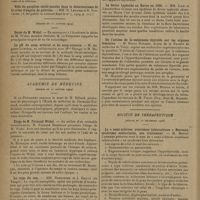 0154 - Page 150 - Sociétés savantes. Académie des sciences. (Séance du 14 janvier 1929) / Recherches histochimiques sur l'anthracose pulmonaire. MM. A. Policard, S. Doubrow et D. Pillet / (Séance du 21 janvier 1929). Décès de M. Widal / Le Ph du sang artériel et du sang veineux. M. Auguste Lumière, en collaboration avec Mme Grange et M. Malaval / Académie de médecine. (Séance du 22 Janvier 1929). Eloge de M. Fernand Widal. M. Fernand Bezançon / La rage du coq. MM. Remlinger et J. Bailly / Pancréas et activité cérébrale. MM. Santenoise, Vare, Verdier et Vidacovitch / Esérine et appareil thyroïdien. MM. Regnier, Santenoise, Vare et Verdier / La fièvre typhoïde au Havre en 1928. MM. Loir et Legangueux / De l'action de la substance thyroïde sur les organes féminins. M. Harno Hayashi / Société de thérapeutique. (Séance du 12 décembre 1928). La « semi-sclérose ovarienne tuberculeuse ». Nouveau syndrome endocrinien, son traitement. M. Marcel Laemmer