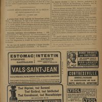 0161 - Page 157 - Sociétés savantes. Société de médecine de Paris. (Séance du 29 décembre 1928). Traitement des accidents de la ménopause physiologique ou chirurgicale par le sérum activé de génisse. M. Ch. Levassort / Société médico-chirurgicale de la région de Saint-Germain-en-Laye. (Séance du 2 décembre 1928). A propos d'une forme typhoïde de rhumatisme articulaire. M. Bertrand / Nouvelles injections intracardiaques droites. MM. Cherechewski et Willencourt / Un cas rare de syphilis pulmonaire à forme broncho-pneumonique guérie par le traitement. M. Tesseyre / Livres nouveaux. La réserve alcaline ; par L. Ambard... et Schmid...