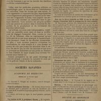 0189 - Page 187 - Faculté de médecine de Paris. Cours de bactériologie médicale. Première leçon (7 novembre 1928). Rôle des microbes dans la nature. Les méthodes bactériologiques ; par le Professeur A. Lemierre / Sociétés savantes. Académie de médecine. (Séance du 29 janvier 1929). Eloge du professeur Delorme. M. Gosset / Une motion de M. le Professeur Hayem. M. le Professeur Hayem / Notice. A la reprise de la séance, M. Levaditi / Transfusion du sang le coeur pour une hémorragie profuse au cours d'une fièvre typhoïde suivie de guérison. MM. Achard, Cournand et Mlle Pichot / Note sur la fièvre typhoïde en 1928 et sur le rôle des champs d'épandage dans la propagation de cette maladie. M. Brouardel / L'exercice dans les maladies de la nutrition. M. Boigey / Pneumonie des noirs. MM. J. Legendre et Phiquepal d'Arusmond / Congrès du Caire. M. Tuffier / Election. M. Portier / Société de chirurgie. (Séance du 12 décembre 1928). A propos de l'épithélioma de la langue. M. Moure
