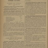 0208 - Page 206 - Le Congrès de médecine tropicale et d'hygiène du Caire. Centenaire de la fondation de la faculté de médecine ; par Clot Bey... / Sociétés savantes. Académie des sciences. (Séance du 21 janvier 1929) (suite) / Traitement des hémorragies expérimentales chez le chien par un sérum artificiel à base de citrates. M. L. Normet / Société médicale des hôpitaux. (Séance du 25 janvier 1929). Spirochétose ictéro-hémorragique mortelle d'origine hydrique. MM. Aubertin et Poumailloux / Polynévrite pseudo-myopathique : déformations et troubles moteurs du type myopathique réalisé par une atteinte névritique diffuse prédominant au niveau des groupes musculaires lombo-dorsaux. MM. Th. Alajouanine, Marcel Thomas et M. Gopcevitch / Sur un type clinique spécial en rapport avec une lésion progressive de la calotte du mésocéphale et de la région juxtaquadrigéminale. MM. Georges Guillain et N. Péron / Accidents hémophiliques graves (hématome rétro-orbitaire, hématome du plancher buccal) arrêtés par la transfusion sanguine. M. P.-Emile Weil / Rhumatismes gonococciques traités par les lysats-vaccins. MM. Fr. Bezançon, Comte, Duchon et Bocquay / Dosage colorimétrique des sels biliaires dans la bile et le liquide duodénal. MM. M. Chiray, L. Ouny et A. Marcotte