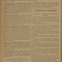 0210 - Page 208 - Sociétés savantes. Société des chirurgiens de Paris. (Séance du 4 janvier 1929). Calcul de l'extrémité inférieure de l'uretère enlevé par voie latérovésicale. M. Lavenant, sur une observation de M. Nora / La situation haute du bulbe duodénal. Son traitement par l'opération de Finney. M. Hautefort, sur un travail de M. Corin / Ostéosynthèse et mal de Pott. M. Bressot / Traitement ostéosynthétique des fracture des malléoles simples ou compliquées de diastasis du péroné. M. Juvara / Section des deux tendons extenseurs des doigts. Suture tardive. Guérison. M. H. Blanc / Tumeur kystique du poumon. M. Petit de la Villéon. / Société médicale des praticiens. (Séance du 18 janvier 1929). Appendicite. M. Briault / Débris de surrénale. M. Raymond Petit / Traitement de la sciatique. M. Filderman, deux nouvelles observations prises en collaboration avec le Docteur Corbasson de Arstines... / Jurisprudence et législation. Le logement et la patente dans les professions libérales