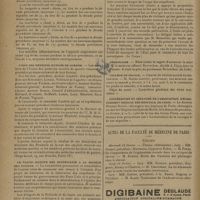 0220 - Page 218 - Informations. Statistique municipale / Union des médecins mutilés de guerre / Le trafic illicite des stupéfiants à la société des nations / Nécrologie / Collège de France. Chaire de protistologie pathologique / Conférences du dimanche de l'association d'enseignement médical des hôpitaux de Paris / Actes de la faculté de médecine de Paris. Thèses