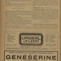 0266 - Page 264 - Sociétés savantes. Société des sciences médicales et biologiques de Montpellier et du Languedoc méditerranéen. (Séance du 7 décembre 1928). Nouvel essai de radonthérapie dans le rhumatisme uricémique. MM. A. Puech et R. Castatagne / (Séance du 14 décembre 1928). Malformation congénitale du coeur et des vaisseaux de la base. MM. G. Laux et Cabanac / Deux cas de rein polytyotique. M. H. Estor / Echinococcose vertébrale. MM. E. Mourgue-Molines et M. Lapeyrie / (Séance du 21 décembre 1928). Typhus exanthématique et typhus méditerranéen. MM. Carrieu et J. Chaptal