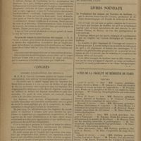 0268 - Page 266 - Sociétés savantes. Société des sciences médicales et biologiques de Montpellier et du Languedoc méditerranéen. (Séance du 21 décembre 1928). Typhus exanthématique et typhus méditerranéen. MM. Carrieu et J. Chaptal / Volvulus de l'anse sigmoïde. Opération de septième jour. Guérison. M. E. Etienne / Un procédé simple de stérilisation des catguts. M. H. Estor / Congrès. Congrès international des hôpitaux / Livres nouveaux. Le traitement des teignes par l'acétate de thallium, par le Docteur Jesus-Gonzale Uruena... / Actes de la faculté de médecine de Paris. Thèses