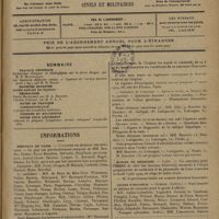 0271 - Page 269 - Sommaire / Informations. Hôpitaux de Paris. Concours de médecin des hôpitaux / Hôpital Notre-Dame de bon-secours. Concours / Écoles de médecine. Caen / Légion d'honneur. Guerre