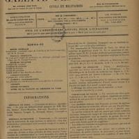 0287 - Page 285 - Sommaire / Informations. Hôpitaux de Paris. Concours des médecins des hôpitaux / Hôpitaux de province. Versailles / Facultés de médecine. Paris / Préfecture de police