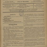 0327 - Page 325 - Sommaire / Informations. Hôpitaux de Paris. Concours de médecin des hôpitaux. Concours de chirurgien des hôpitaux / Hôpital saint-Joseph. Concours de l'internat / Facultés de médecine. Paris / Association professionnelle des journalistes médicaux français / Fondation de l'amicale des anciens internes provisoires des hôpitaux de Paris / Le banquet du jeune médecin