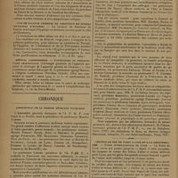 0344 - Page 342 - Informations. Distinctions honorifiques / Cercle de la librairie / Avis de vacance d'emploi de directeur de bureau municipal d'hygiène / Hôpital Lariboisière. Conférences de thérapeutique chirurgicale / Chronique. Association de la presse médicale française / Chemins de fer de Paris à Lyon et à la méditerranée