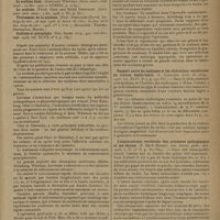 0351 - Page 349 - Analyses et indications bibliographiques. Chirurgie Orthopédique ; par M. Lance... Rachis. Scoliose. La traction continue dans le traitement des maladies du rachis, la scoliose en particulier. (Ch. Le Roy Lowman [Los Angeles]. Journ. of bones and joint surg.) / Le traitement sanglant de la scoliose. (Barclay W. Moffat. Id.) / L'étiologie et le traitement de la scoliose. (J. I. Mitchell. Arch. surg.) / La scoliose fixée. (Armitage Whitman. Journ. Amer. med. Assoc.) / La scoliose. (Frank Ober and Ralph Ghormley. Journ. amer. med. Assoc.) / Traitement de la scoliose. (Prof. Steindler [Lowa]. Soc. belge de chir.) / Scoliose et paraplégie. (Ern. Sachs. Surg., gyn, and obst.) / Rapport entre les scolioses et les altérations vertébrales du tractus lombo-sacré. (A. Albanese. Arch. di ortop.) / L'échinococcose vertébrale. Son processus pathogénique et ses lésions. (F. Dévé [Rouen]. Ann. d'anat. path.)