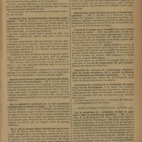 0361 - Page 359 - Sociétés savantes. Société de biologie. (Séance du 23 février 1929). Encéphalomyélite enzootique expérimentale. Infection par cohabitation, par introduction de virus dans l'estomac et par voie intramusculaire. MM. I A. Galloway et S. Nicolau / L'immunité dans l'encéphalomyélite enzootique expérimentale. MM. S. Nicolau, I. A. Galloway et N. Stroian / Réaction de fixation du complément chez les lapins immunisés contre le virus herpétique. M. N. Stroian / Sur la septinévrite provoqué par le virus herpétique introduit dans le cerveau de lapins. Mme L. Kopciowska et M. N. Stroian / Sur le rôle du poumon dans le métabolisme des graisses. MM. H. Roger, Léon Binet et J. Verne / Sensibilité du chat vis-à-vis du streptocoque, immunisation locale. MM. J. L. Kandiba et E. Sadowsky / Immunisation locale des poulains contre le streptocoque gourmeux. MM. L. Kandiba et E. Sadowski / L'action de la potasse sur le rendement en sucre virtuel du sérum de cheval. MM. Brocq-Rousseu, Gruzewska et G. Roussel / Obtention des variantes du bactériophage adaptées à lyser les formes secondaires, par le procédé de sélection sur les bactéries partiellement immunisées. M. Sertic / Phénomènes de variations de la morphologie des plages d'une race de bactériophage. M. Sertic / Sur le mécanisme du « phénomène de zone ou paradoxal » dans la précipitation spécifique. MM. A. Rochaix, B. Le Bourdellès et M. Brun / Le « phénomène de zone ou paradoxal » dans l'agglutination spécifique. Rôle des proportions relatives. MM. Le Bourdellès et Rochaix