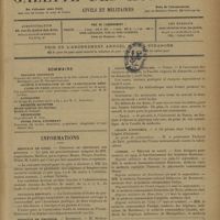 0439 - Page 437 - Sommaire / Informations. Hôpitaux de Paris. Concours de chirurgien des hôpitaux / Nouveaux de province / Hôpitaux de province. Bordeaux / Hôpital civil français de Tunis / Facultés de médecine. Paris / Nancy / Légion d'honneur / Guerre. Service de santé