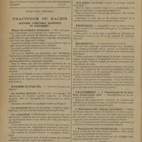 0452 - Page 450 - Le professeur H. Truc 1856-1929 / Notes pour l'internat. Fractures du rachis. Anatomie, symptômes, diagnostic et traitement