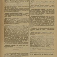 0532 - Page 530 - Sociétés savantes. Société de chirurgie. (Séance du 17 février 1929). La greffe d'Albée dans le mal de Pott. M. Sorrel, contrairement à l'opinion de M. Leriche / Fractures du col du fémur traitées par la méthode de Whitman. M. Dujarier, sur ce travail de MM. Boppe et Vassitch / Occlusion intestinale par calcul biliaire. M. Robineau, une observation de M. Baillat / Appareils plâtrés à chambre libre. M. Mathieu, sur les appareils de M. Robert Ducroquet / Thoracoplastie. M. Proust, sur un travail de MM. Maurer et Rolland / Présentation de malades. M. Georges Labey / (Séance du 6 mars 1929) / A propos du traitement des fractures transcervicales du col du fémur. M. J. Leveuf / Obstruction intestinale par persistance de la coudure d'une anse intestinale étranglée. M. P. Mathieu, sur une observation de. M. Mourgues-Molines... / Typhlite gangréneuse primitive. M. Okinczyc, une observation de. M. Raymond Bernard / Occlusion intestinale par bridesous-iléale. M. Okinczyc, sur une observation de. M. Barbilian / Anesthésie locale et adrénaline. M. Chevassu / Actes de la faculté de médecine de Paris. Thèses