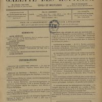 0535 - Page 533 - Sommaire / Informations. Concours de l'assistance médicale / Hôpitaux de province. Bordeaux / Nantes / Écoles de médecine. Amiens / Académie des lettres et arts de Montpellier / Université de Madrid / Le prochain voyage médical en Tchéco-Slovaquie / IIe Congrès Italien de génétique et d'Eugénie