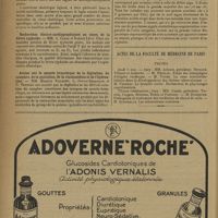 0666 - Page 664 - Sociétés savantes. Société de biologie. (Séance du 12 avril 1929). Infection cholérique experimentale par voie intra-rachidienne. Essai de la vaccination locale de cavité méningée contre le vibrion cholérique. M. A. Urbain / Recherches électro-cardiographiques au cours de la fièvre typhoïde. MM. A. Clerc et Robert Lévy / Action sur le muscle bronchique de la digitaline, du camphre, de la quinidine, de la cinchonidine et de l'hydrastine. MM. Maurice Villaret, L. Justin-Besançon et G. Vexenat / De la valeur diagnostique et pronostique de l'azotémie dans un groupe d'encéphalites aiguës. M. A. Courtois / Actes de la faculté de médecine de Paris. Thèses