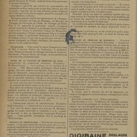 0704 - Page 702 - Informations. Le diner de printemps de l'Umfia / Nécrologie / Cours de la faculté de médecine de Paris. Laboratoire de pathologie générale / Laboratoire spécial de bactériologie / Institut de criminologie. Section de police scientifique / Faculté de médecine de Bordeaux. Clinique ophtamologique du professeur teulières