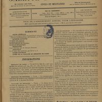 0807 - Page 805 - Sommaire / Informations. Hôpitaux de Paris / Hôpitaux de province. Lyon / Facultés de médecine. Paris / Écoles de médecine. Reims / Avis de concours