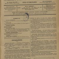 0823 - Page 821 - Sommaire / Informations. Hôpitaux de Paris. Concours d'électro-radiologiste des hôpitaux / Administration générale de l'assistance publique / Hospice national des quinze-vingts / École d'application de Marseille du service de santé des troupes coloniales / Collège de France / Inspecteur départemental d'hygiène / Voyages médicaux aux Pyrénées