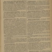 0869 - Page 867 - Sociétés savantes. Société médicale des hôpitaux. (Séance du 24 mai 1929). Deux nouveaux cas de tétanos rapidement guéris par injection intrarachidienne de sérum anti-tétanique au cours de la chloroformisation. MM. H. Dufour et Mourrut / Pied tabétique pseudo-syringomyélique. M. Lortat-Jacob / L'épidémie de grippe de l'hiver 1929. MM. Bezançon Chevalley, Pollet et J. Célire / Un cas de leontiasis ossea. MM. De Massary et Boquien / Société de chirurgie. (Séance du 22 mai 1929). Paraplégies pottiques. M. Delbert / Opération de Roux. M. Tuffier / Orchi-épididymite subaiguë par nécrobiose d'un vas aberrans. M. Mouchet, cette observation de MM. Sollier et Huard / Artériographie dans les gangrènes du membre inférieur. M. Duval, à propos d'un travail de MM. Charbonnel et Massé / Diverticule du côlon droit. M. Mathieu, sur cette observation de M. Ferrey / Présentation de malades. M. De Martel