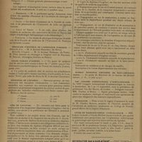 0896 - Page 894 - Informations. Facultés de médecine. Agrégation / Bordeaux / Lille / Lille et Nancy / Toulouse / Médailles d'honneur de l'assistance publique / Asiles publics d'aliénés / Ministère de l'hygiène. Service central prophylaxie des maladies vénériennes / Avis de concours / Bureau municipal d'hygiène de Malo-Les-Bains (Nord) / XIIIe congrès international d'ophtalmologie / Nécrologie / Cours de radiodiagnostic gynécologique