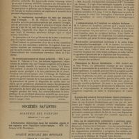 0924 - Page 922 - XLIIe Congrès de la société française d'ophtalmologie. Paris, mai 1929. La ponction hypophysaire au point de vue diagnostic. M. Bourguet / Aspect clinique des rapports de la tension oculaire et de la pression artérielle. M. Bailliart / Sur la localisation anatomique du sens des obstacles chez l'aveugle. M. M. Benoist / De certains glaucomes soi-disant primitifs. MM. le Professeur F. Terrien et Veil / Sociétés savantes. Académie des sciences. (Séance du 3 juin 1929) / Société médicale des hôpitaux. (Séance du 7 juin 1929). Un cas typique de dysostose cranio-faciale. MM. Monthus et Chennevière / Septicémie à diplococcus crassus avec méningite suppurée et fièvre pseudo-palustre chez un enfant de sept ans. MM. Raillet, Téchoueyres, Ginsbourg et Mlle Pillement / L'administration de l'insuline en solution huileuse. M. O. Lenton / Bradycardie paroxystique survenue à la suite d'une hématomyélie traumatique. M. de Gennes / Phénomène de Marcus héréditaire. MM. André Léri et Jean Weill / A propos des anémies biermériennes hépato-résistantes. MM. Léon Blum et C. Van Caulaert / Cinq cas de suppuration pulmonaire à guérison apparente rapide au cours de l'épidémie de grippe. MM. F. Bezançon, Chevalley et Oumansky