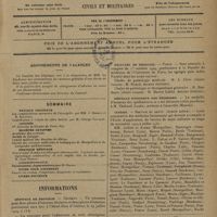 0931 - Page 929 - Abonnements de vacances / Sommaire / Informations. Hôpitaux de province. Orléans / Facultés de médecine. Paris / Médaille d'honneur des épidémies / Guerre. Service de santé