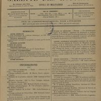 1015 - Page 1013 - Sommaire / Informations. Facultés de médecine. Paris / Écoles de médecine. Rennes / Conseil supérieur d'hygiène publique de France / Légion d'honneur. Troupes coloniales / Guerre