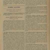 1071 - Page 1069 - Les services d'immigration en Argentine. Leur législation et leurs statistiques ; par le Docteur René Martial / Sociétés savantes. Académie des sciences. (Séance du 28 juin 1929). Adénome médullaire surrénal et hypertension paroxystique. MM. Labbé, Azerad et Violle / Les lésions cérébrales dans la Chorée de Sydenham à forme aiguë. MM. Lhermitte et Pagnier / Sur le traitement des névraxites et des formes jeunes de la sclérose en plaques par les vaccins associés aux injections d'iodure de sodium. MM. Clovis Vincent et Krebs / Rapidité d'apparition de la sclérose dans les processus gangréneux aigus du poumon... MM. F. Bezançon, Etchegoin, Jean Célice et Jacques Delarue / Sclérodermie atrophique généralisée avec syndrome ovaro-mammaire (syndrome génito-sclérodermique) d'origine tuberculeuse. MM. F. Trémolières, J. Lhermitte, A. Tardieu et A. Carteaud / Les modifications électrocardiographiques dans l'angor aigu coronarien fébrile. MM. C. Lian, O. Viau et C. Vidrasco / Les tachycardies permanentes par flutter. MM. C. Lianl, A. Bondel et O. Viau