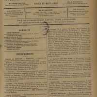 1215 - Page 1213 - Sommaire / Informations. Écoles de médecine. Marseille / Poitiers / Marine / Légion d'honneur. Ministère du Travail, de l'hygiène, de l'assistance et de la Prévoyance sociales / Ministère des Pensions / Le montant des prix Nobel / XVe prix Riberi (1928-1934) / Nécrologie / Hôpital Broussais