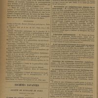 1222 - Page 1220 - Revue générale. Grenouillette sublinguale commune ; par Ch. Ruppe... / Sociétés savantes. Société de médecine de Paris. (Séance du 10 mai 1929). A propos des scolioses paralytiques. M. Roederer / Revitalisation par sympathicectomie chimique des organes sexuels. M. Victor Pauchet / L'électrolyse médicamenteuse. M. Foveau de Courmelles / A quel âge convient-il de donner de la viande aux enfants sains et sous quelle forme pour commencer ? M. Pierre Robin / Statistique des traitements d'infections staphylococciques. M. Louis Destouches / La vaccination locale de l'intestin par instillations duodénales. M. Bécart / (Séance du 25 mai 1929). Humorisme et organicisme. M. P. Gallois
