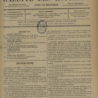 1263 - Page 1261 - Sommaire / Informations. Hôpitaux de Paris. Concours d'ophtalmologiste des hôpitaux / Concours de stomatologiste des hôpitaux / Concours d'oto-rhino-laryngologiste des hôpitaux / Marine / Journées thermales. Climatiques et touristiques des Vosges