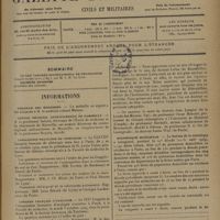 1341 - Page 1341 - Sommaire / Informations. Médaille des épidémies / Centre régional anticancéreux de Marseille / Association française de chirurgie / Congrès français d'urologie / Congrès international de microbiologie / Nécrologie / Statistique municipale
