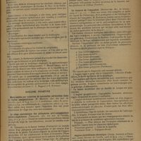 1363 - Page 1363 - Analyses et indications bibliographiques. Oto-Rhino-Laryngologie ; par M. Paul Truffert... Fosses nasales et sinus. Le traitement des épithéliomas du massif facial et les travaux récents. (Hautant. Ann. des mal. de l'oreille...) / Bouche, pharynx. Mort subite par injection de novocaïne adrénaline dans la région amygdalienne. (R. Mayoux. Ann. des mal. de l'oreille...) / Le siège anatomique des phlegmons péri-amygdaliens antéro-supérieurs. (Terracol. Ann. des mal. de l'oreille...) / Le chancre de l'amygdale. (Retrouvey. Rev. de laryng...) / Angine styloïdienne chronique. (Garel, Arcelin et Charrat. Annal. des mal. de l'oreille...)