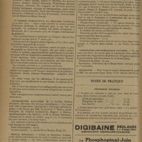 1380 - Page 1382 - Informations. Hôpital civil français de Tunis (Tunisie) / Journée médicale de Brides-les-Bains / IIe Congrès international de pédiatrie / Amphithéâtre d'anatomie / Hôpital Boucicaut / Hôpital Saint-Joseph. Enseignement oto-rhino-laryncologique / Dispensaires départementaux d'hygiène / Nécrologie / Notes de pratique. Dépression nerveuse
