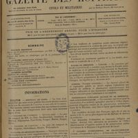 1395 - Page 1397 - Sommaire / Informations. Erratum. Hôpitaux de Paris / Facultés de médecine de Paris. Travaux pratiques de pharmacologie / Écoles de médecine. Limoges / Guerre / Dispensaires d'hygiène sociale et de préservation antituberculeuse / Ve Congrès international de physiothérapie