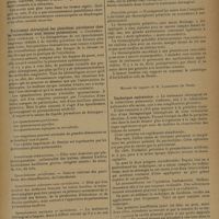 1447 - Page 1451 - XXXVIIIe Congrès de l'association française de chirurgie. Paris, 8-13 octobre 1929. Première question. Traitement chirurgical de la tuberculose pulmonaire. Résultats de la phrénicectomie d'indication pulmonaire / Traitement chirurgical des pleurésies purulentes chez les tuberculeux avec lésions pulmonaires / Résultats des interventions chirurgicales pour suppurations pleurales chez les tuberculeux pulmonaires / Technique opératoire