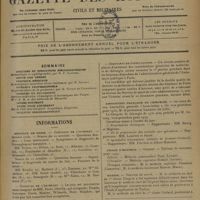1457 - Page 1461 - Sommaire / Informations. Hôpitaux de Paris. Concours de l'internat / Concours de l'externat / Concours d'aide d'anatomie / Concours d'élecro-radiologiste / Assistants de consultations / Association française de chirurgie / Légion d'honneur. Guerre / Marine. Service de santé