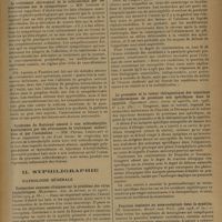 1469 - Page 1473 - Analyses et indications bibliographiques. Dermatologie et syphiligraphie ; par le Docteur P. Castinel. I. Dermatologie. 3° Traitement. Un cas de dermatite chronique atrophiante traité par des opérations sympathiques. MM. Leriche et Fontaine / Le traitement chirurgical de la sclérodermie par les interventions sur le sympathique. MM. Leriche et Fontaine / Syndrome de Raynaud associé à une sclérodactylie. Amélioration par des alternances de traitement endocrinien et par l'acécholine. MM. Petges, Lecoulant et Delas / II. Syphiligraphe. Pathologie générale. Recherche anatomo-cliniques sur le problème des virus syphylitiques. (Marinesco. Ann. de dermat. et de syphil.) / Le pronostic et la valeur thérapeutique des injections intradermiques de protéines non spécifiques dans la syphilis. (Gougerot. Amer. Journ. of syphilis...) / Ponction lombaire ou sous-occipitale dans la syphilis. (W. Schönfeld. Munch. med. Woch...)